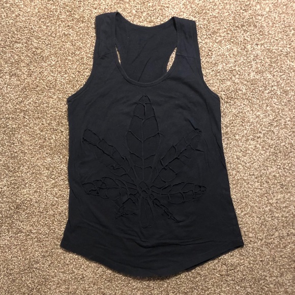 Cannabis Leaf Cut Out Rasor Back Tank - Picture 1 of 4